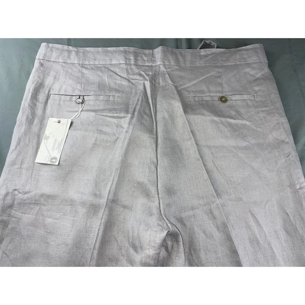 Bahaia Sol 100% Linen Chino Style Pants w/ Drawstring. Platinum Gray, 38. NWT!! - Picture 9 of 9